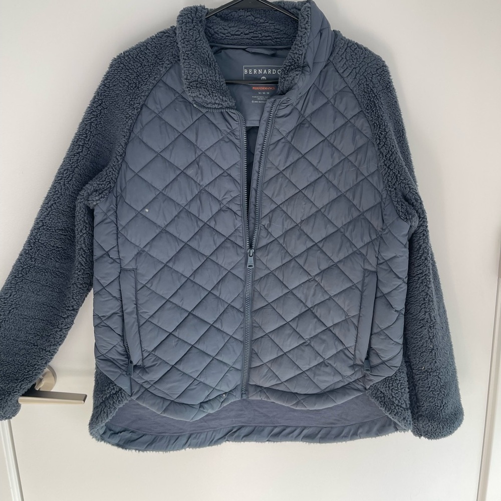 Bernardo Quilted Jacket in Blue Teddy